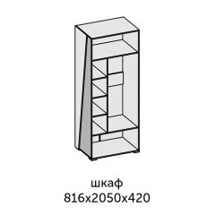 Аллегро-10 Шкаф 2дв. (дуб крафт золотой-камень темный) в Лесном - lesnoy.mebel24.online | фото 2