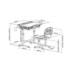 Комплект парта + стул трансформеры Cantare Grey в Лесном - lesnoy.mebel24.online | фото 9