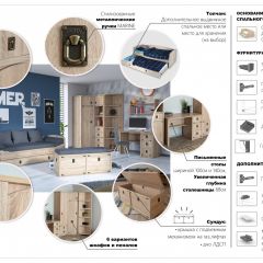 Детская Система Валенсия Шкаф 4д1ящ Дуб сонома в Лесном - lesnoy.mebel24.online | фото 4