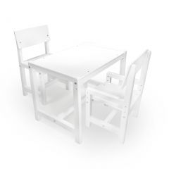 Детский растущий комплект стол и два стула  Я САМ "Лофт" (Белый, Белый) в Лесном - lesnoy.mebel24.online | фото 2