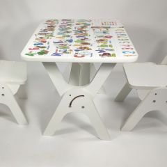 Детский растущий стол-парта и два стула Я САМ "Умка-Дуо" (Алфавит) в Лесном - lesnoy.mebel24.online | фото