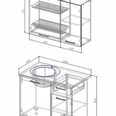 Кухонный гарнитур Антрацит 1000 (Стол. 26мм) в Лесном - lesnoy.mebel24.online | фото 2