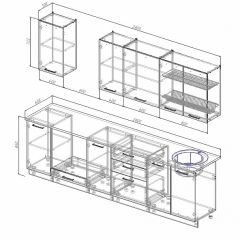 Кухонный гарнитур Антрацит 2800 (Стол. 26мм) в Лесном - lesnoy.mebel24.online | фото 2