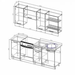 Кухонный гарнитур Жемчуг 2000 (Стол. 26мм) в Лесном - lesnoy.mebel24.online | фото 2