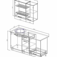 Кухонный гарнитур Лофт 1600 (Стол. 26мм) в Лесном - lesnoy.mebel24.online | фото 2