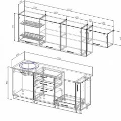 Кухонный гарнитур Лофт 2550 (Стол. 26мм) в Лесном - lesnoy.mebel24.online | фото 2