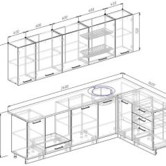 Кухонный гарнитур угловой Жемчуг 2600х1600 (Стол. 26мм) в Лесном - lesnoy.mebel24.online | фото 2