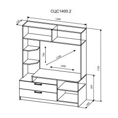 СОФИ СЦС1400.2 Гостиная №2 (дуб сонома/белый глянец) в Лесном - lesnoy.mebel24.online | фото 2