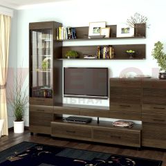 Гостиная Камелия Композиция 5 (Гикори Джексон темный) в Лесном - lesnoy.mebel24.online | фото