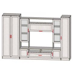 Гостиная ПРАГА-1 Анкор белый в Лесном - lesnoy.mebel24.online | фото 2