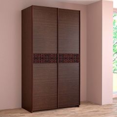 ИННЭС-5 Шкаф-купе 2-х дв. 1400 (2 дв. Ф3 - венге вст. экокожа коричневый) в Лесном - lesnoy.mebel24.online | фото