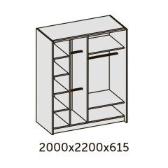 ИННЭС-5 Шкаф-купе 2-х дв. 2000 (2 дв. Ф3 - венге вст. экокожа корич) в Лесном - lesnoy.mebel24.online | фото 2