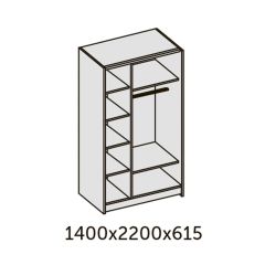 ИННЭС-5 Шкаф-купе 2-х дв.1400 (2дв. Ф3 - бодега белая вставка экокожа белая) в Лесном - lesnoy.mebel24.online | фото 2