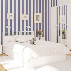 Камелия спальня № 7 Кровать 900 + Стол косметический + Зеркало + Комод, цвет белый, сп.м. 900х2000 мм., б/м, основание есть в Лесном - lesnoy.mebel24.online | фото 5