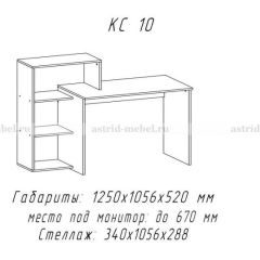 Компьютерный стол №10 (Анкор белый) в Лесном - lesnoy.mebel24.online | фото