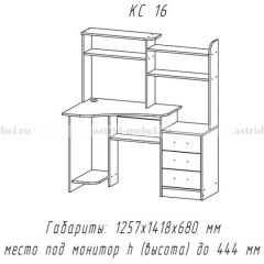 Компьютерный стол №16 (Анкор темныйанкор темный) в Лесном - lesnoy.mebel24.online | фото