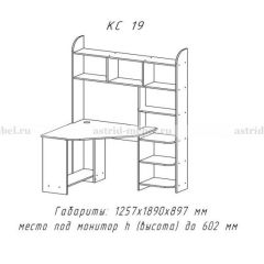 Компьютерный стол №19 (Анкор темный) в Лесном - lesnoy.mebel24.online | фото 3