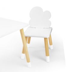Комплект детской мебели стол и два стула Облачко (Белый/Белый/Береза) в Лесном - lesnoy.mebel24.online | фото