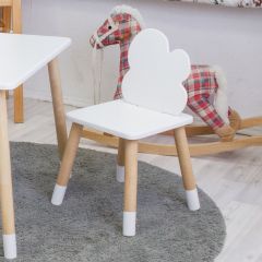 Комплект детской мебели стол и два стула Облачко (Белый/Белый/Береза) в Лесном - lesnoy.mebel24.online | фото 3
