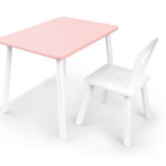 Комплект детской мебели стол и стул Корона (Розовый/Белый/Белый) в Лесном - lesnoy.mebel24.online | фото 2