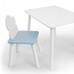 Комплект детской мебели стол и стул Облачко (Белый/Голубой/Белый) в Лесном - lesnoy.mebel24.online | фото 1