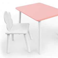 Комплект детской мебели стол и стул Облачко (Розывый/Белый/Белый) в Лесном - lesnoy.mebel24.online | фото 1