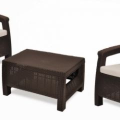 Комплект мебели Корфу Уикенд (Corfu Weekend) коричневый - серо-бежевый * в Лесном - lesnoy.mebel24.online | фото