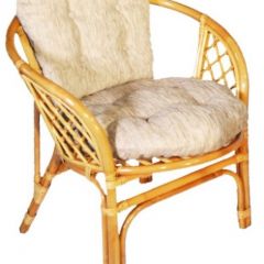 Кресло Багама, подушки светлые обычные шенил (Мёд) в Лесном - lesnoy.mebel24.online | фото