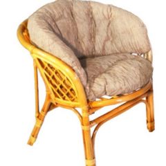 Кресло Багама, подушки светлые полные шенил (Мёд) в Лесном - lesnoy.mebel24.online | фото 1