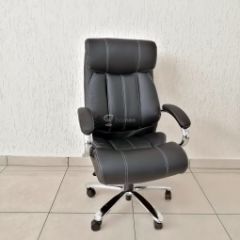 Кресло Barneo K-303 для руководителя (черная экокожа) в Лесном - lesnoy.mebel24.online | фото