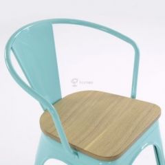 Кресло Barneo N-245 Tolix style Wood  (RAL6027 бирюзовый) в Лесном - lesnoy.mebel24.online | фото 3