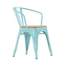 Кресло Barneo N-245 Tolix style Wood  (RAL6027 бирюзовый) в Лесном - lesnoy.mebel24.online | фото 4