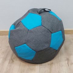 Кресло-мешок Мяч S (Savana Grey-Neo Azure) в Лесном - lesnoy.mebel24.online | фото