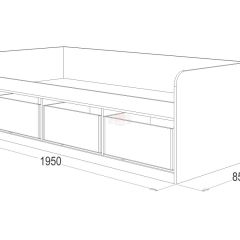 Кровать-8 одинарная с 3-мя ящиками (800*1900) ЛДСП в Лесном - lesnoy.mebel24.online | фото 3
