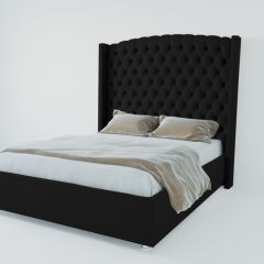 Кровать Берлин ЛЮКС с ПМ 1200 (экокожа кольт ч) в Лесном - lesnoy.mebel24.online | фото 2