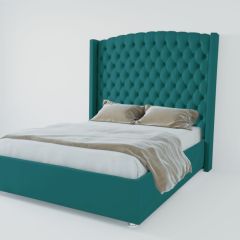Кровать Берлин ЛЮКС с ПМ 2000 (велюр бирюзовый) в Лесном - lesnoy.mebel24.online | фото 3