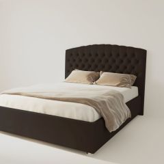 Кровать Берлин с ПМ 1200 (экокожа коричневая) в Лесном - lesnoy.mebel24.online | фото