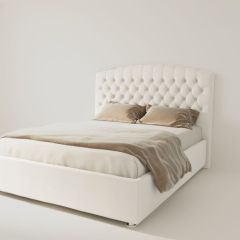 Кровать Берлин с ПМ 1600 (экокожа белая) в Лесном - lesnoy.mebel24.online | фото 3
