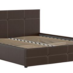 Кровать двойная Синди 160 + ортопед + ПМ + дно (арт. Марика 468 к/з (шоколад)) в Лесном - lesnoy.mebel24.online | фото 2