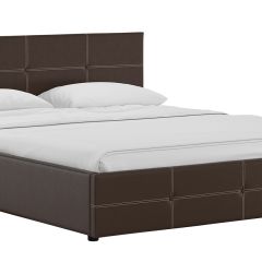 Кровать двойная Синди 160 + ортопед + ПМ + дно (арт. Марика 468 к/з (шоколад)) в Лесном - lesnoy.mebel24.online | фото