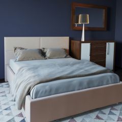 Кровать Корсика с ПМ 1400 (экокожа бежевая) в Лесном - lesnoy.mebel24.online | фото 2