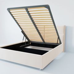 Кровать Корсика с ПМ 1600 (экокожа белая) в Лесном - lesnoy.mebel24.online | фото
