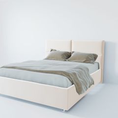 Кровать Корсика с ПМ 1600 (экокожа белая) в Лесном - lesnoy.mebel24.online | фото 2