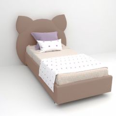 Кровать Котя с ортопедическим основанием 1200 (велюр серый) в Лесном - lesnoy.mebel24.online | фото