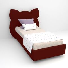 Кровать Котя с ортопедическим основанием 800 (велюр бордо) в Лесном - lesnoy.mebel24.online | фото