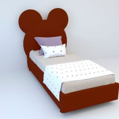 Кровать Маус с ортопедическим основанием 800 (велюр бордо) в Лесном - lesnoy.mebel24.online | фото