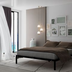 Кровать Мета с матрасом 1200 (черный) в Лесном - lesnoy.mebel24.online | фото 2