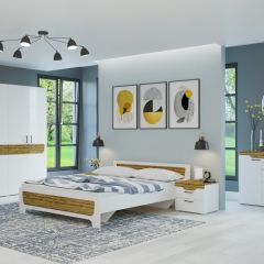 Кровать Милана 1600 + основание (Белый/Сосна Гранд) в Лесном - lesnoy.mebel24.online | фото 6