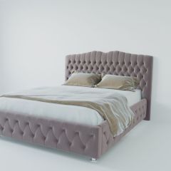 Кровать Нягань с ПМ 1600 (велюр темно-серый) в Лесном - lesnoy.mebel24.online | фото