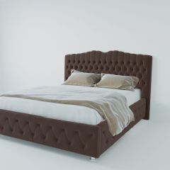 Кровать Нягань с ПМ 1800 (экокожа коричневая) в Лесном - lesnoy.mebel24.online | фото 2